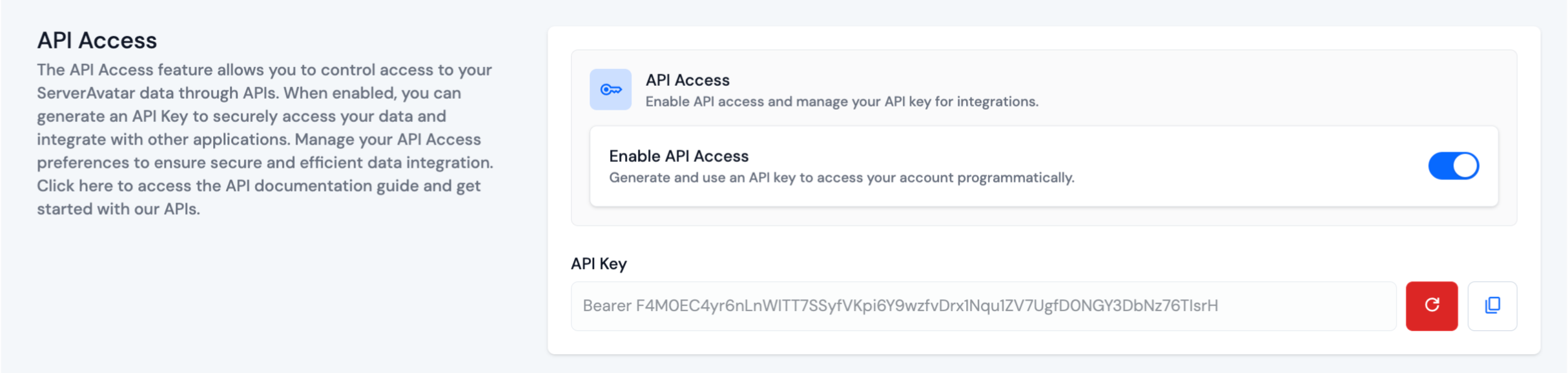 Enable or Disable API Access