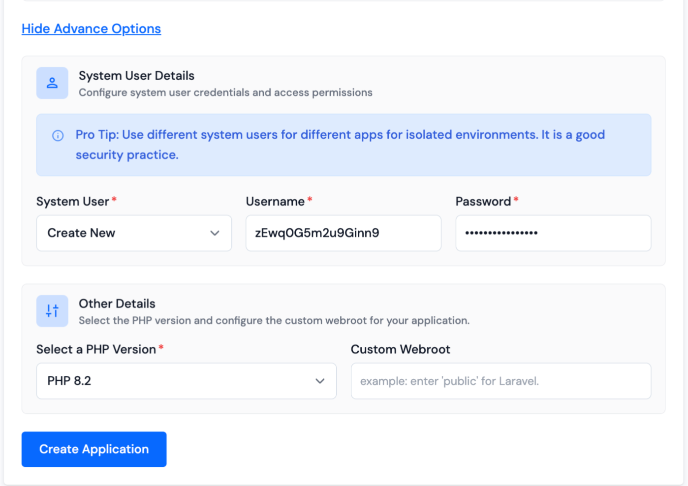 Application - Settings