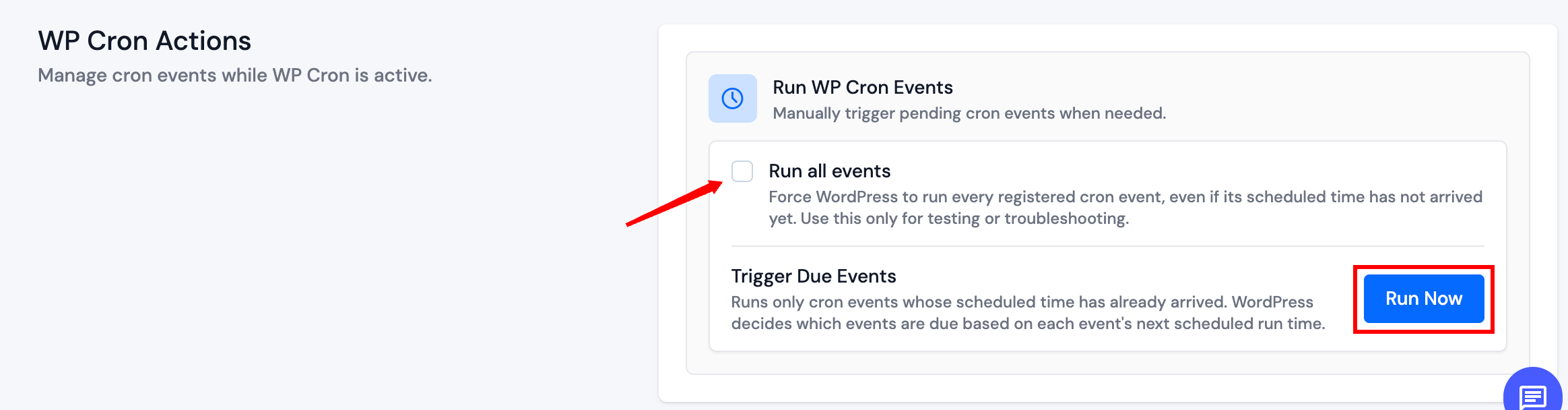WP Cron actions with Run Now