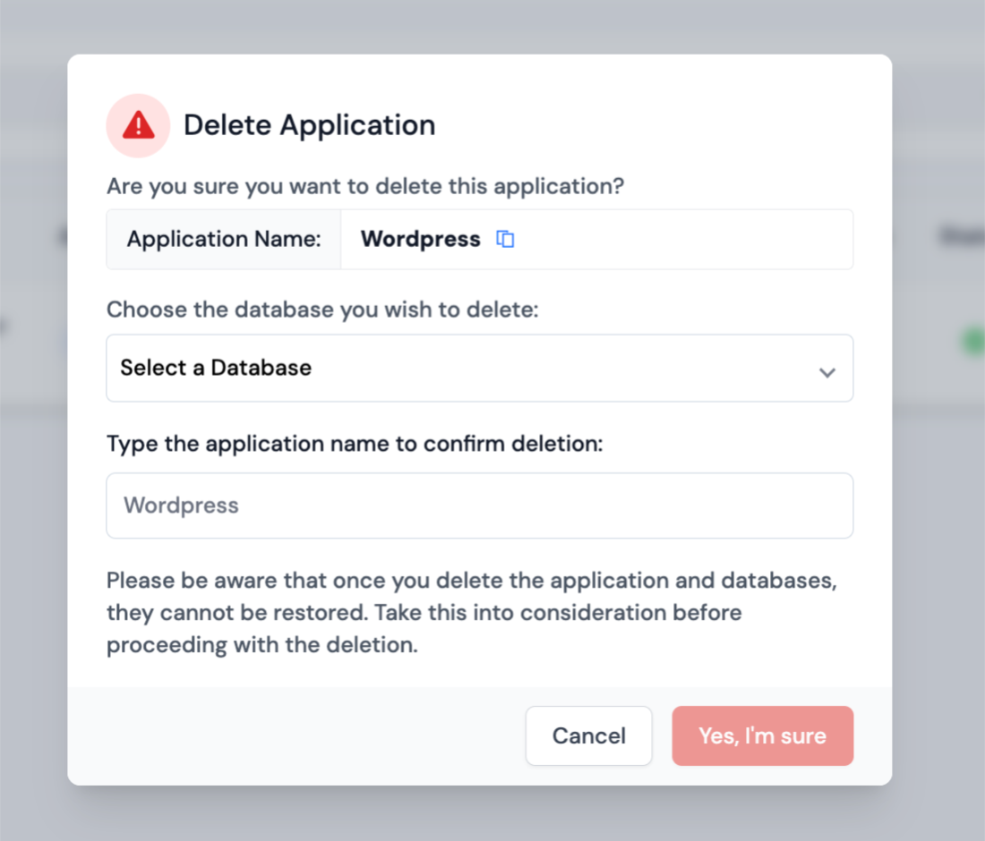 Delete Application with Protection