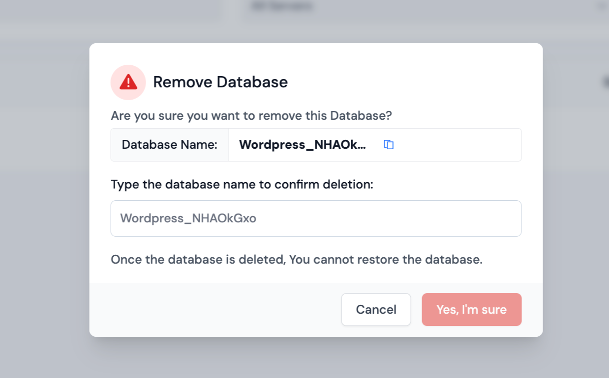 Delete Database with Protection