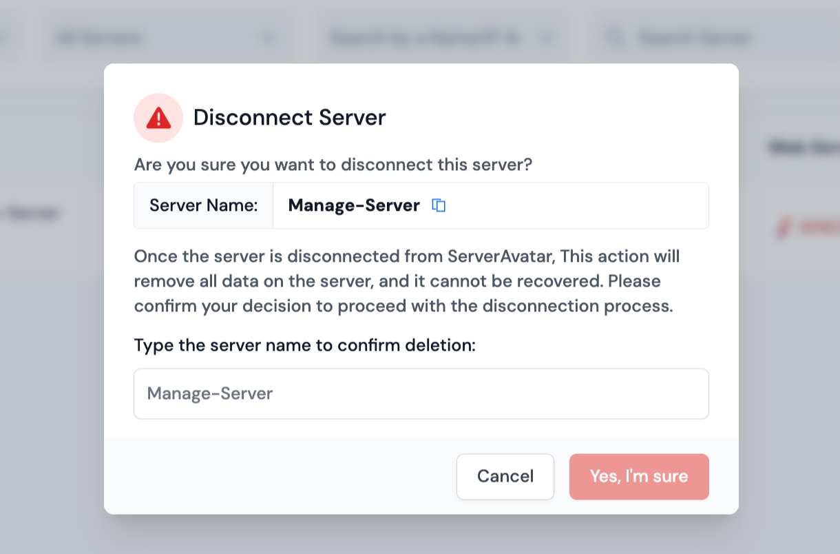 Delete Server with Protection