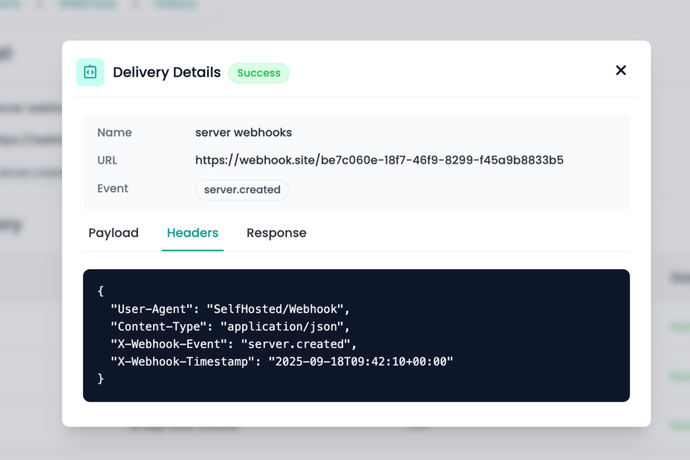 Delivery Details Modal