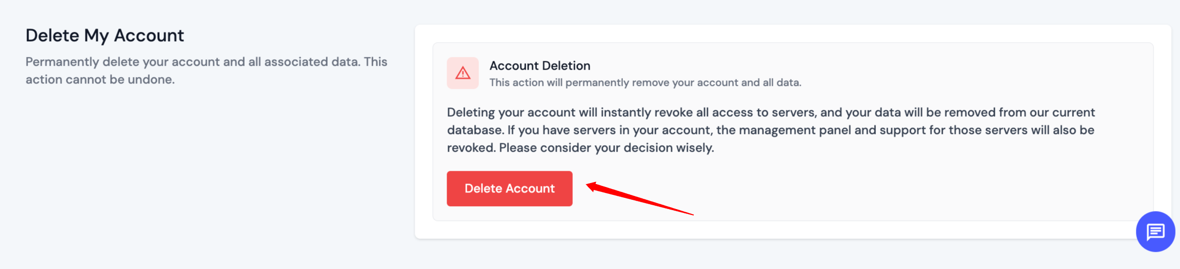 Update Account Information Option