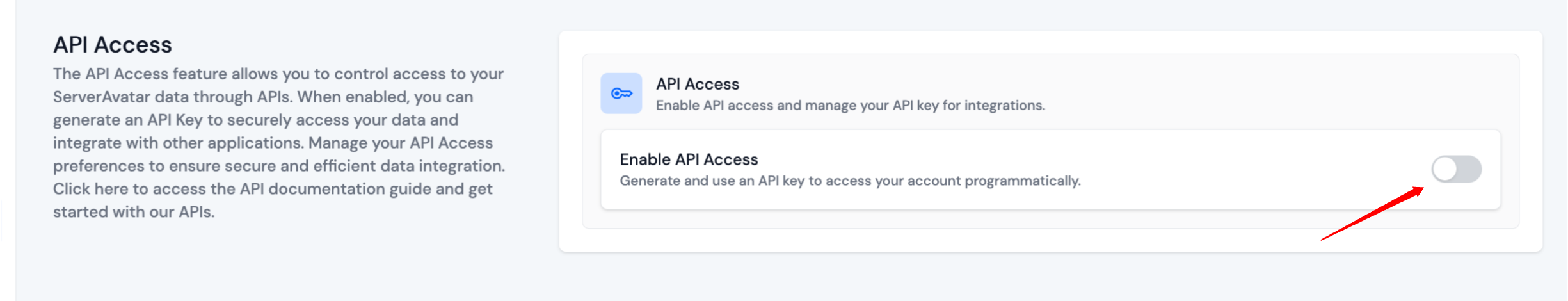 Enable or Disable API Access