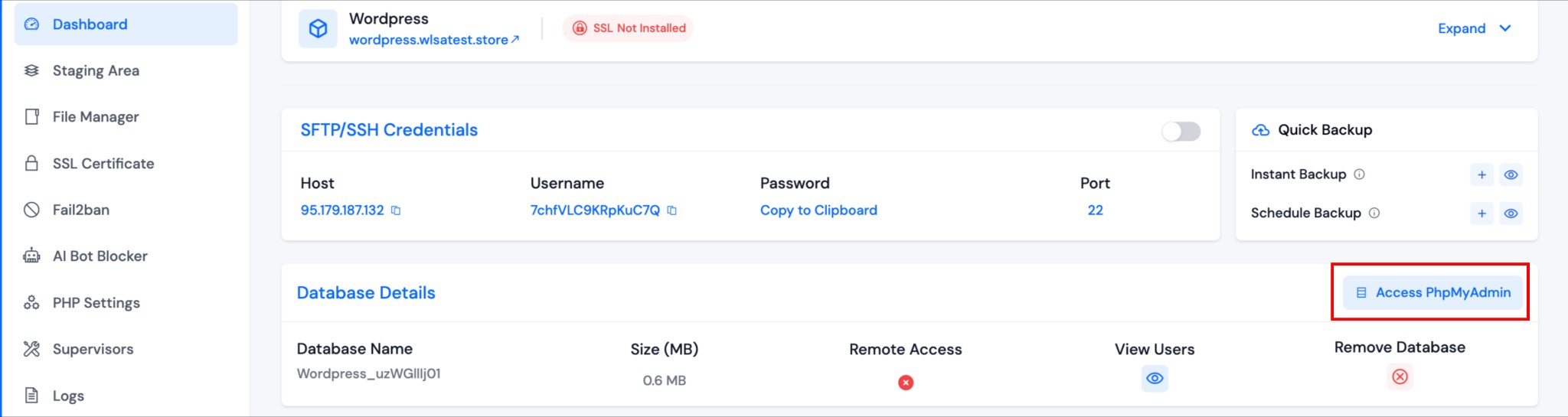 Quick Access from Application Panel