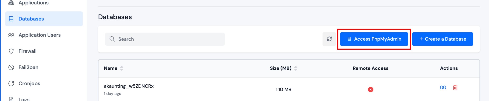 Quick Access from Database List