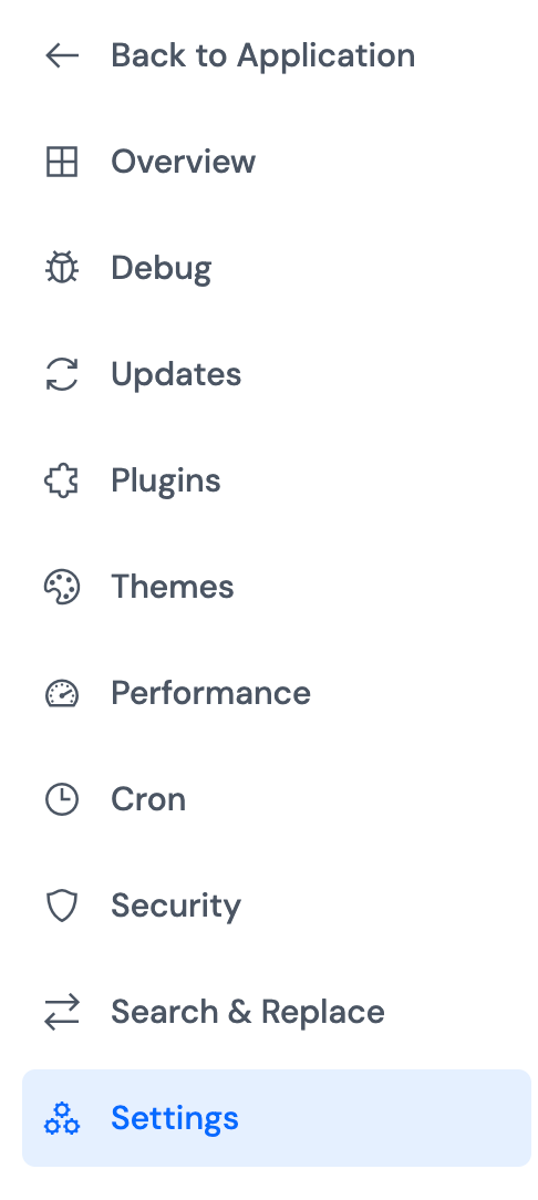 WP Toolkit Settings page