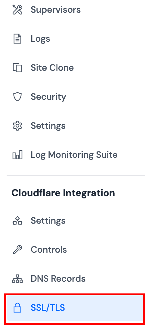 Cloudflare Integration Sidebar - SSL/TLS