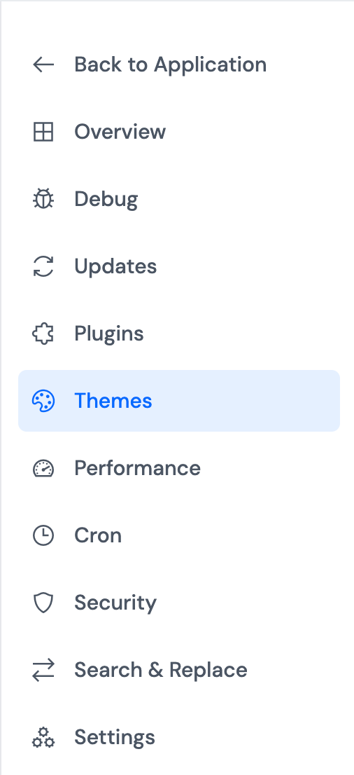 WP Toolkit Themes page