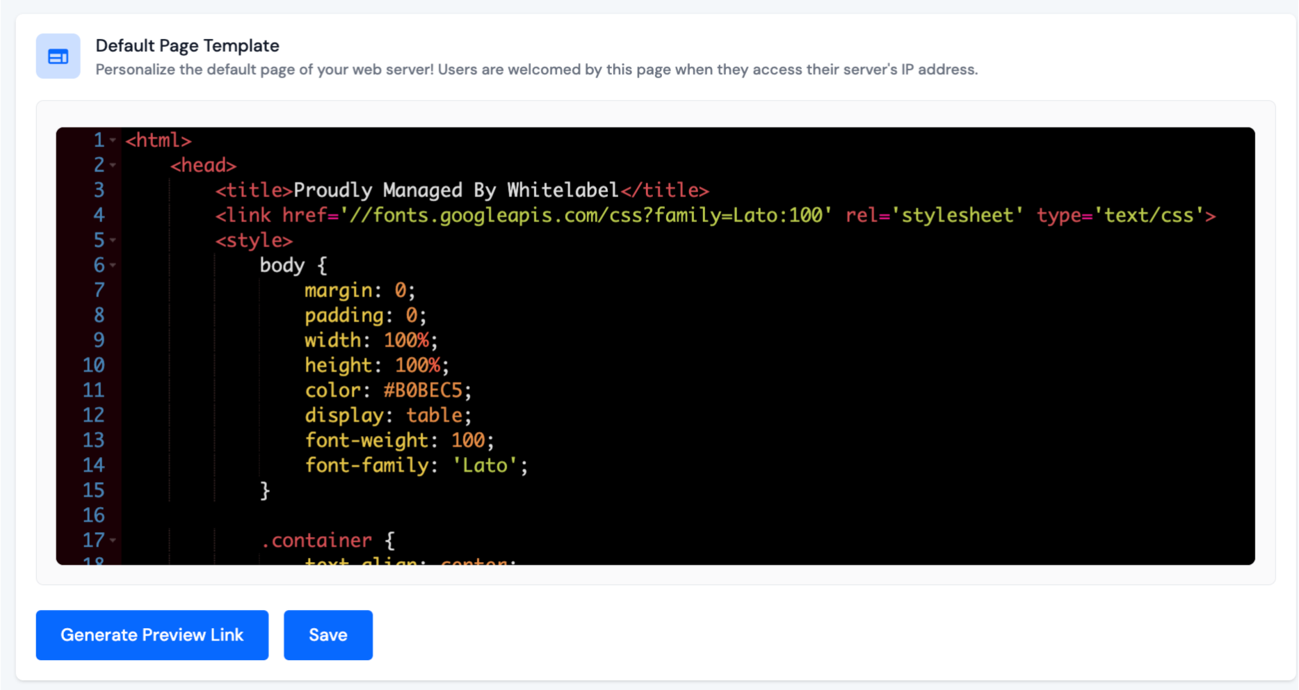 Web Server Default Page