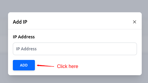 Add IP dialog with IP field
