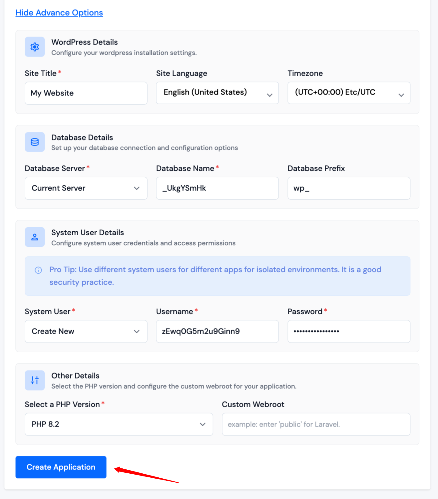 Application - Settings
